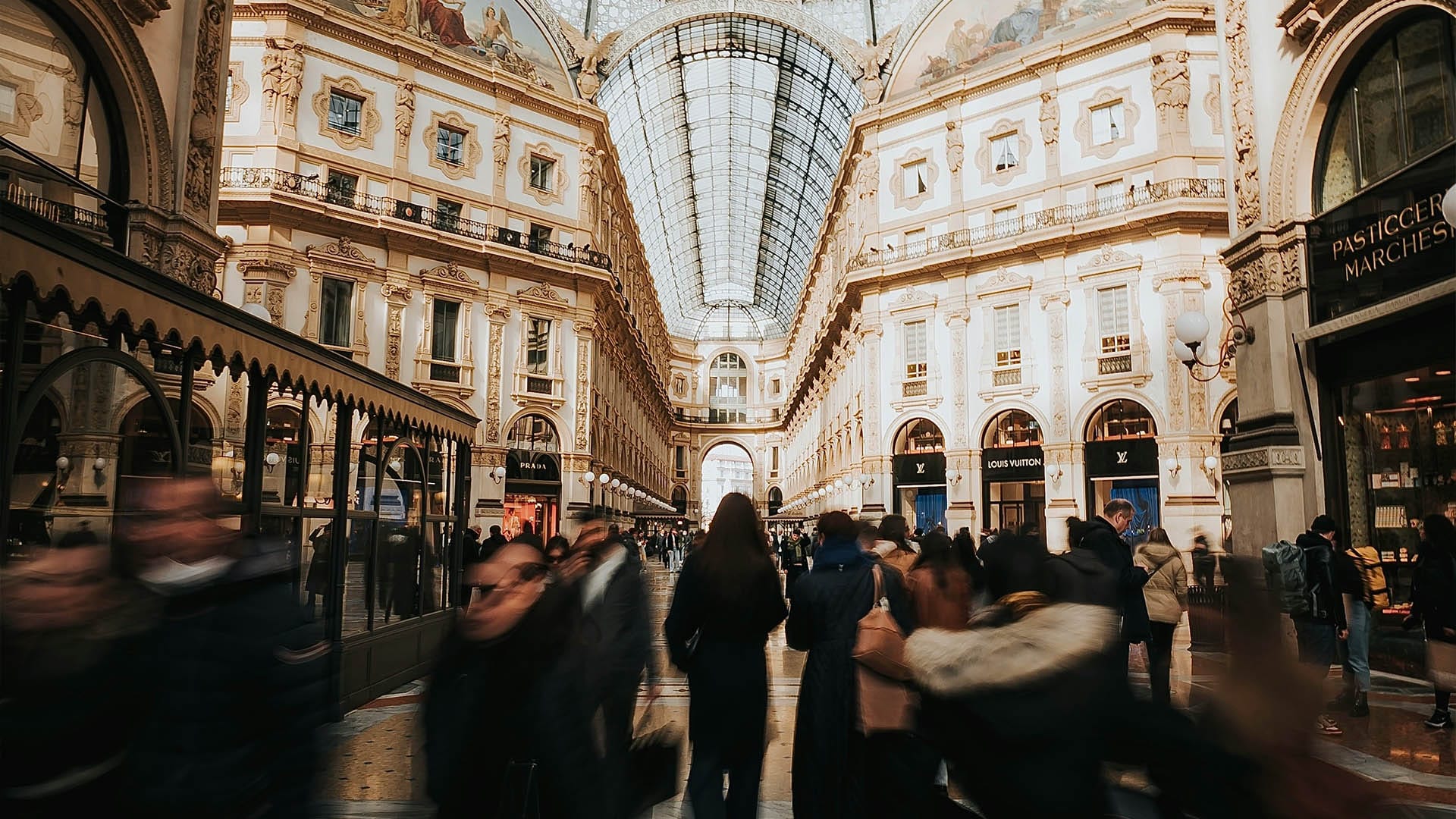 View of the Galleria Vittorio Emanuele in Milan